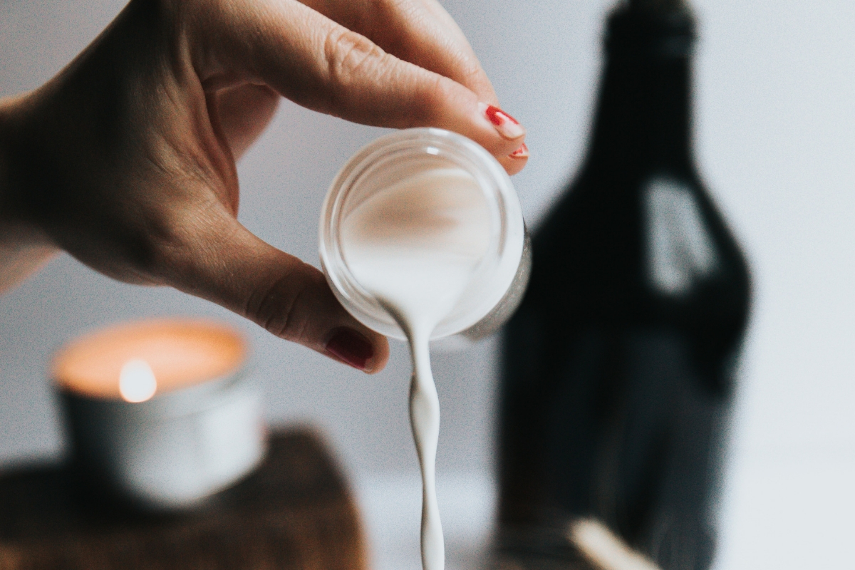 pouring milk